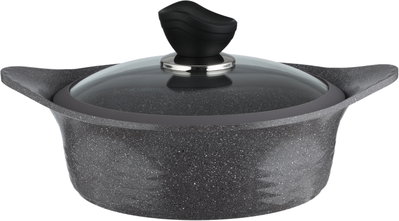 طقم قدور كوري جرانيت تورنادو، 9 قطع، غطاء زجاج - رمادي غامق product image 7
