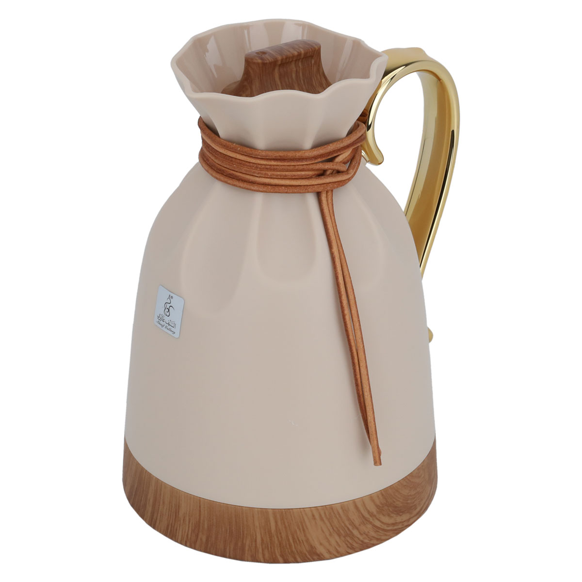 ترمس بلقيس إفرست، 1 لتر، حافظة داخلية زجاج حراري، هيكل خارجي بلاستيك - بيج خشبي product image 2