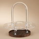 Al Saif Gallery Acrylic cup holder, 22x22x18 cm, wooden base, six positions - transparent wood product image 1