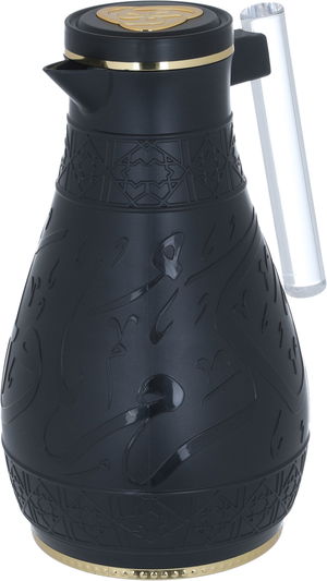 Al Saif Gallery Karam thermos set, 1/0.65 litre, Islamic pattern, thermal glass inner shell, plastic outer shell - black product image 6