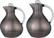 Al Saif Gallery Layal Thermos Set, 0.6/0.9 Liter, 2 Pieces, Glass Interior, Plastic Exterior, Transparent Handle, Push Button - Transparent Black product image 2