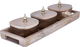 Al Saif Gallery glass yogurt set, 4 pieces, wooden tofir, lid - brown product image 2