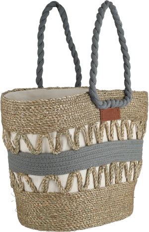 شنطة ترامس خوص السيف غاليري، 50x30 سم - بيج رمادي غامق product image 2