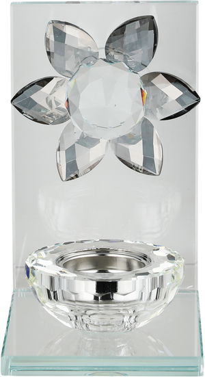 مبخرة زجاج السيف غاليري، 9.5x12x16 سم، قاعدة مربع - رمادي شفاف product image