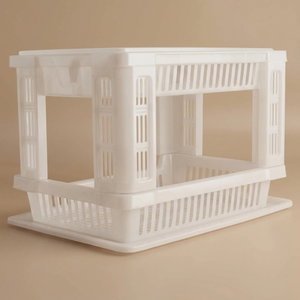 ستاند صحون 2 دور بلاستيك بروف، 42×39 سم - أبيض product image