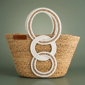 Al Saif Gallery Wicker Thermos Bag, 50x30 cm - Beige White product image