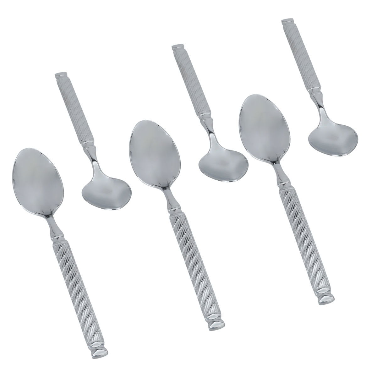 Al Saif Gallery steel cutlery set, engraved, 6 pieces - silver product image 2