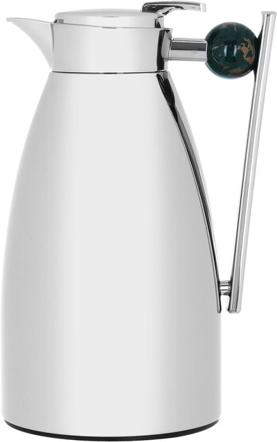 Al Saif Gallery Alaa thermos set, 1/1 liter, two pieces, thermal glass inner container, steel outer shell - `Silver product image 7