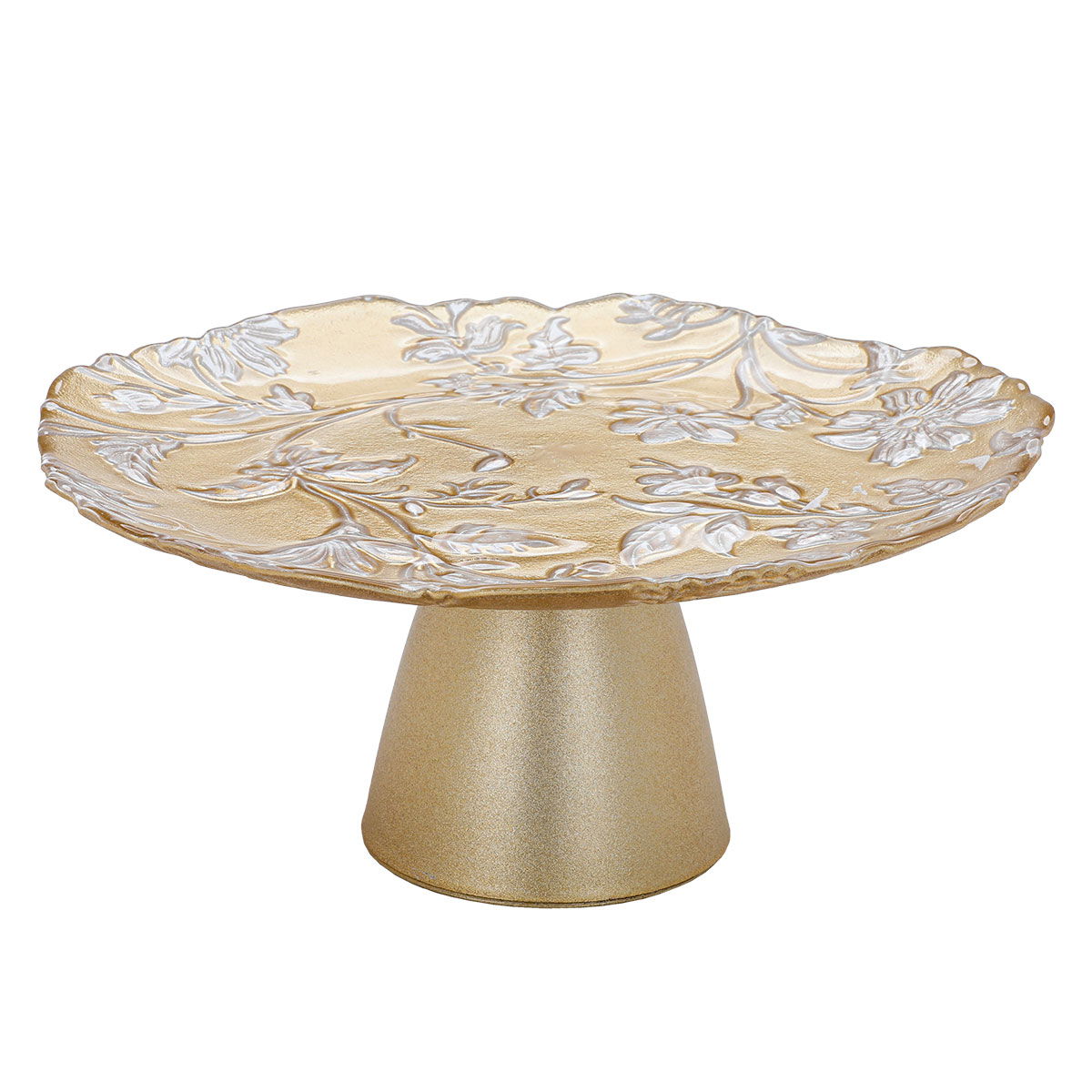 Al Saif Gallery Glass Serving Stand, 21X21X9 Cm - Gold product image 1