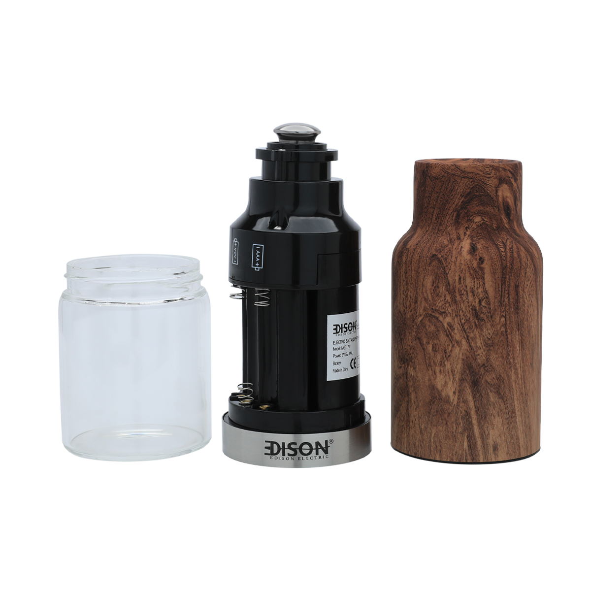 Edison Spice Grinder, 3.6 Watt, 60 ml, Battery Operated - Wooden product image 3