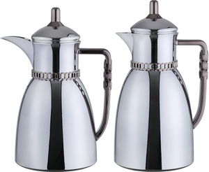 طقم ترامس بيان السيف غاليري، 0.7 / 1 لتر، 2 قطعة، حافظة داخلية زجاج حراري، يد نيكل أسود - فضي لامع product image