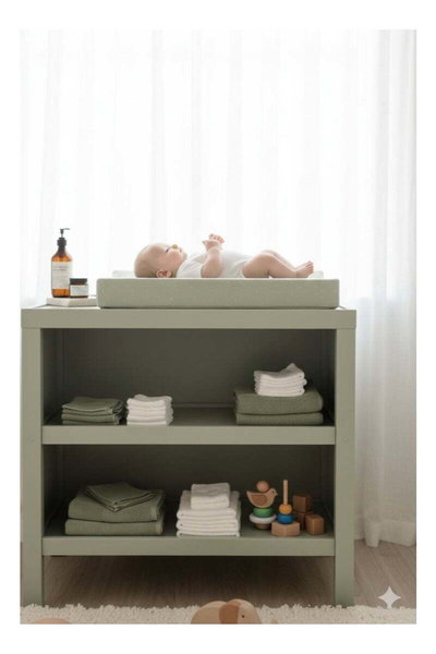 وسادة تغيير حفاضات للاطفال فان مومنت، 65×50×8 سم، مقاومة للماء - اخضر product image 3