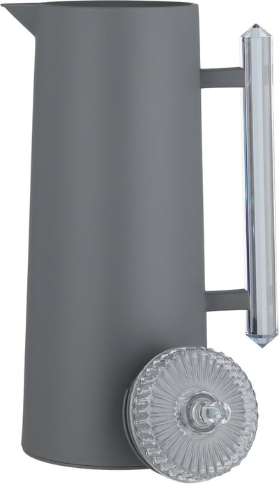 Glory Lean Thermos, 1 Liter, Glass Inner Container, Push Button, Transparent Handle - Gray product image 5