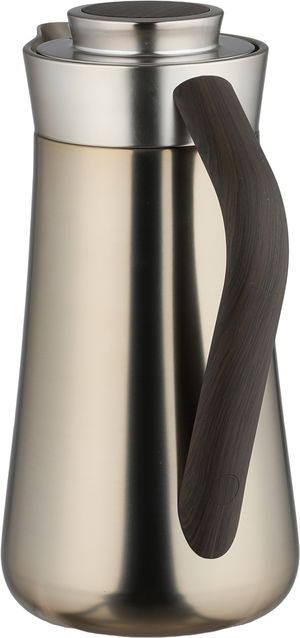 ترمس الهدا ستانلس استيل السيف غاليري، 0.7 لتر، يد خشب، خدمة ذاتية، ضغاط - فضي لامع product image 2