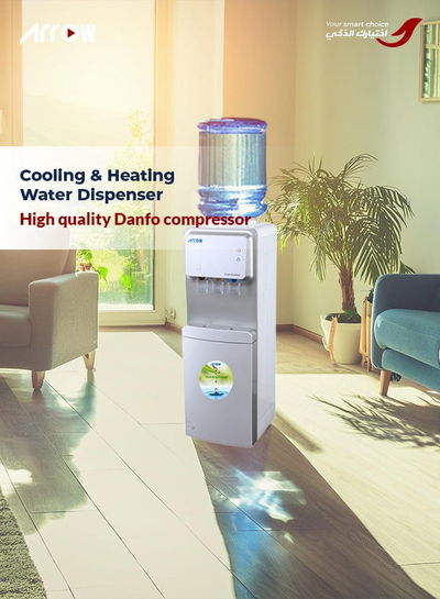 Arrow RO-19WDP Water Dispenser, Cold/Hot/Normal, Top Loading, 5 Liters - Silver product image 2