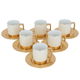 Al Saif Gallery coffee cups and saucers set, porcelain, 12 pieces - beige product image 2