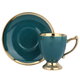 Al Saif Gallery porcelain Turkish coffee cup set, 12 pieces, gold-green base product image 1