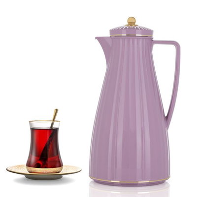 Al Saif Flora 11 Thermos, 1.2 liters, thermal glass inner shell, plastic outer shell - light purple product image 1