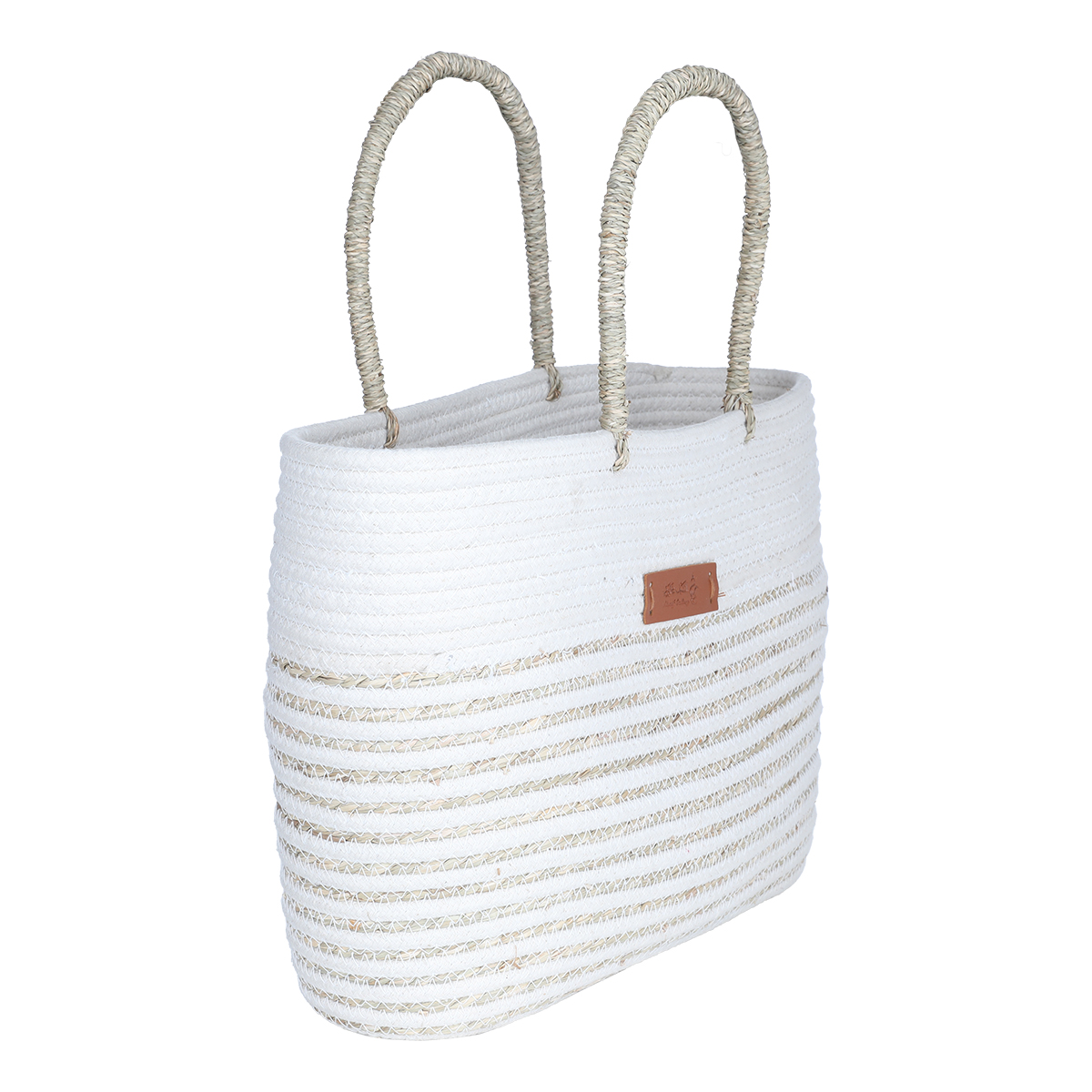 Al Saif Gallery wicker thermos bag, 50 x 33 cm - white beige product image 2