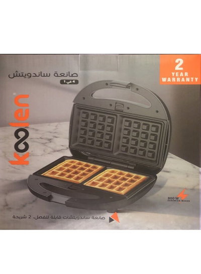 صانعة ساندوتش كولن، 800 واط، 4×1، 800106003 - اسود product image 2