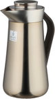 Al-Saif Gallery Al-Huda Stainless Steel Thermos, 1 Liter, Dark Wooden Handle, Push Button - Matte Silver product image 4