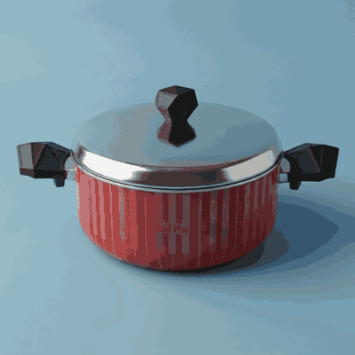 قدر تيفلون بغطاء استيل السيف بلص، 32 سم - أحمر product image 1