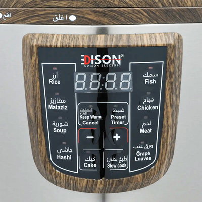 قدر ضغط كهربائي إديسون، وعاء داخلي جرانيت، 1400 واط، 10 لتر- فضي خشبي product image 2