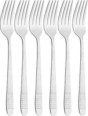 Al Saif Gallery steel sweet fork set, 6 pieces, 20 x 3 cm, engraved - silver product image