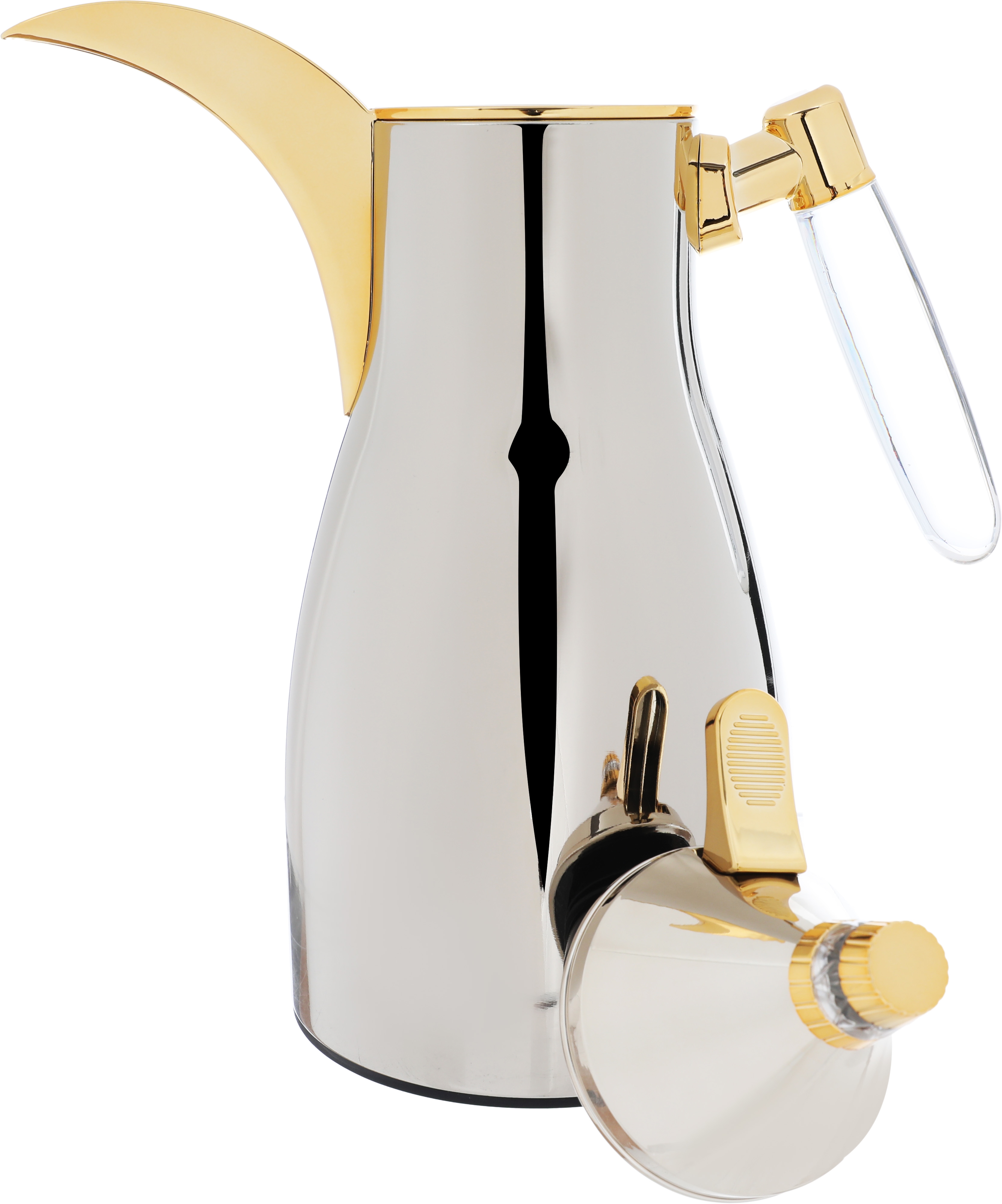 Al Saif Gallery Maimouna thermos set, two pieces, 1/1 liter, thermal glass inner container, steel outer shell - silver product image 3