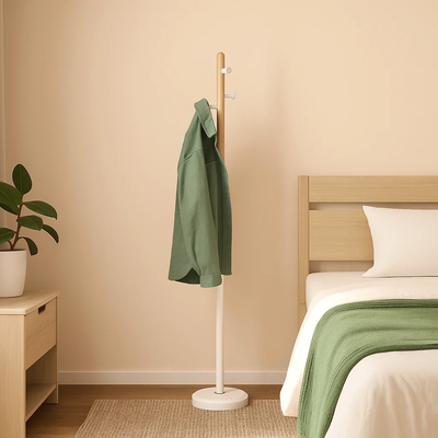 علاقة ملابس مودرن معدن، ارتفاع 185 سم - ابيض خشب ام دي افي product image 3