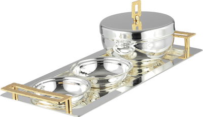 طقم تمريات مع طوفرية استيل السيف غاليري، 4 قطع - فضي ذهبي product image 1