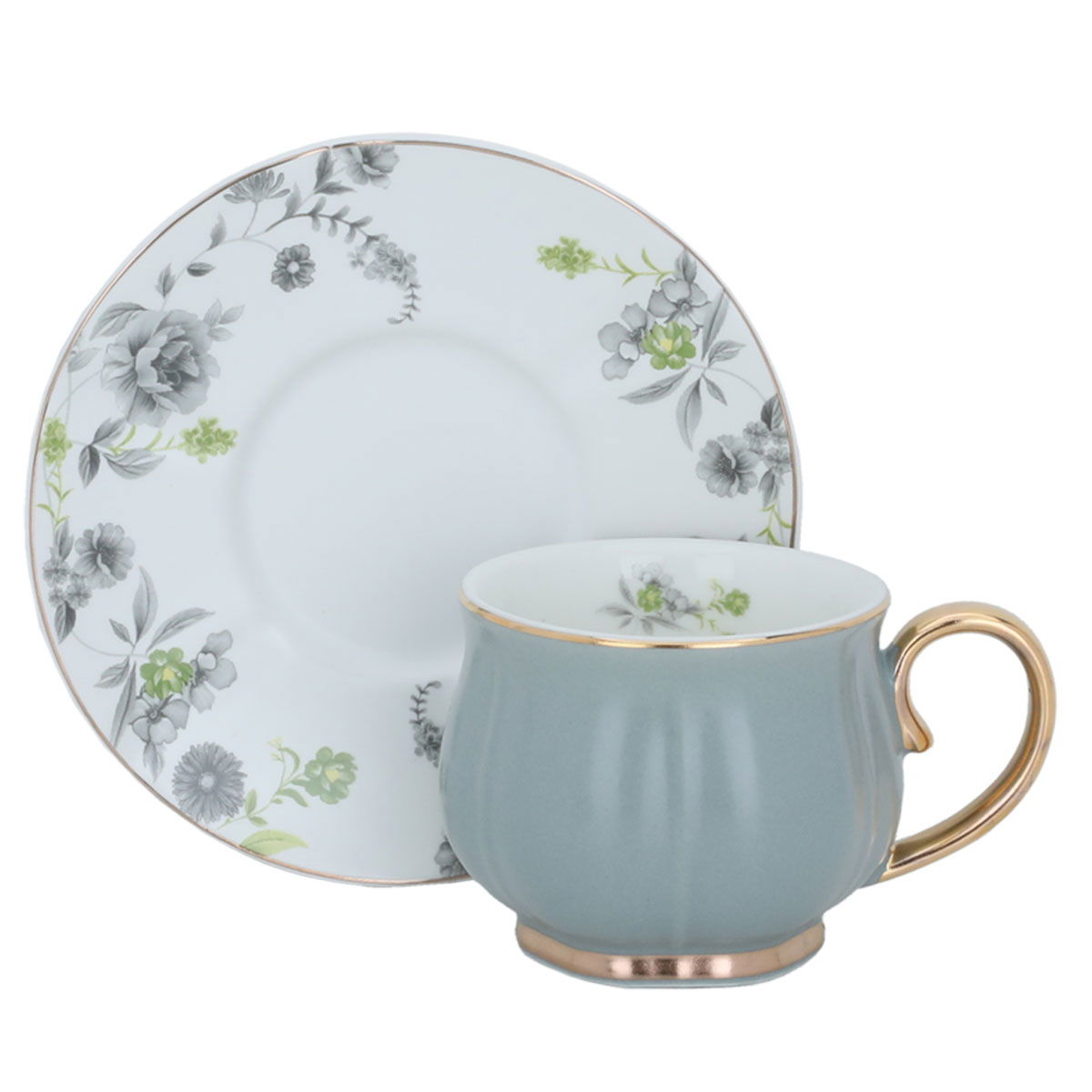 Al Saif Gallery Porcelain Coffee Cup Set, 12 Pieces - Light Grey product image