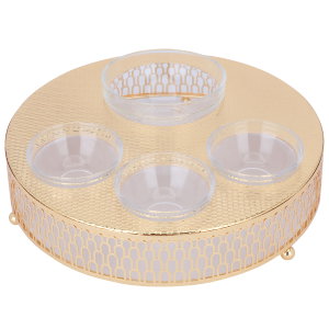 Al Saif Gallery Deluxe Steel Hospitality Set, 5 Pieces - Gold product image 2