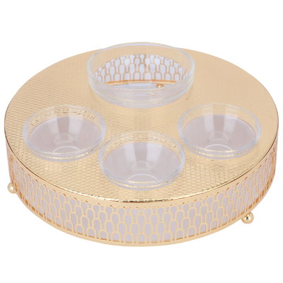 طقم ضيافة ديلوكس استيل السيف غاليري، 5 قطع - ذهبي product image 2