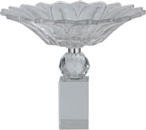 صحن تقديم حلا السيف غاليري، 23x23x19 سم، قاعدة شفاف، منقوش - شفاف product image 2