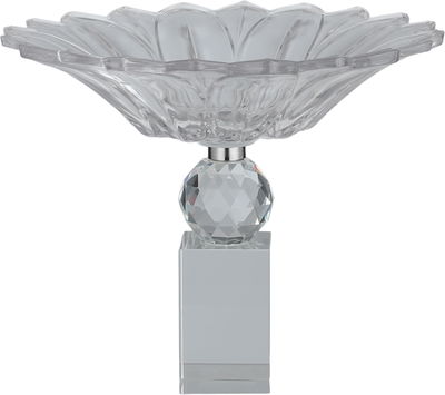 صحن تقديم حلا السيف غاليري، 23x23x19 سم، قاعدة شفاف، منقوش - شفاف product image 2