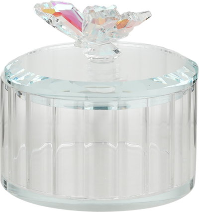 علبة تخزين زجاج السيف غاليري، 10x10x9.5 سم، دائري، غطاء - شفاف ملون product image 2