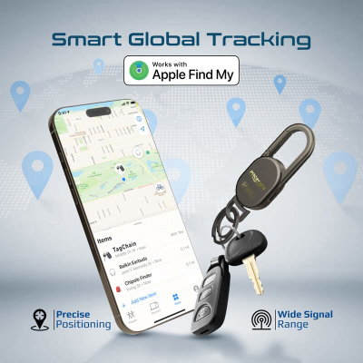 Promate Tagchain Bluetooth Keychain, 100mAh, Supports Apple Find My, Bluetooth Connectivity, IP67 Water Resistance - Brown product image 5