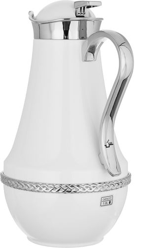 Al Saif Gallery Nouf thermos set, 0.7 / 1 liter, 2 pieces, thermal glass inner container, stainless steel outer shell - silver white product image 7