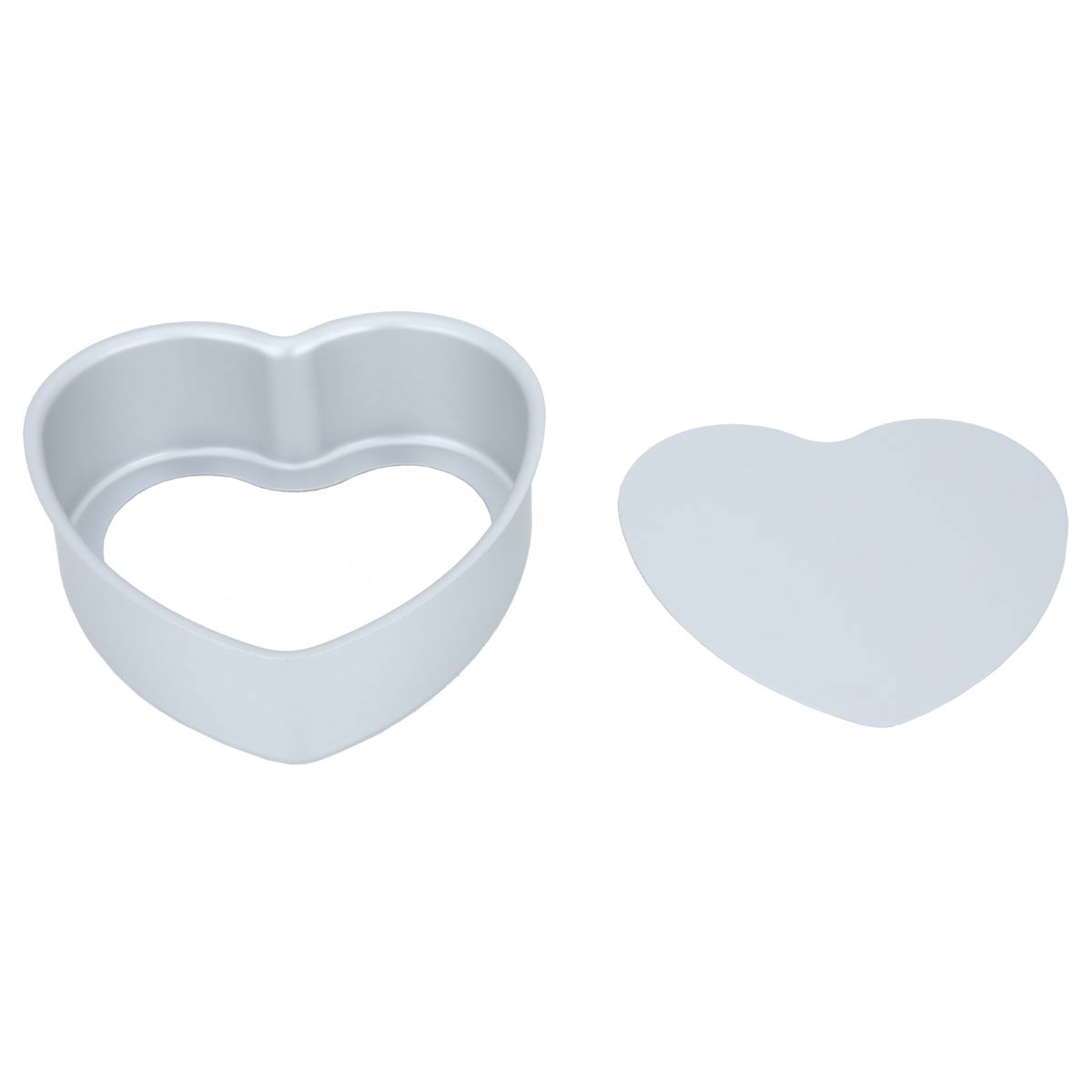 Bake Chef Aluminum Cake Mold, 10 x 2 Inch, Heart, with Removable Base - Silver product image 2