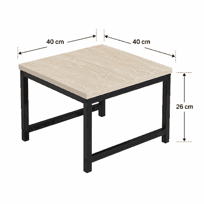 طقم طاولات خشب MDF و معدن، 5 قطع - خشبي فاتح product image 5