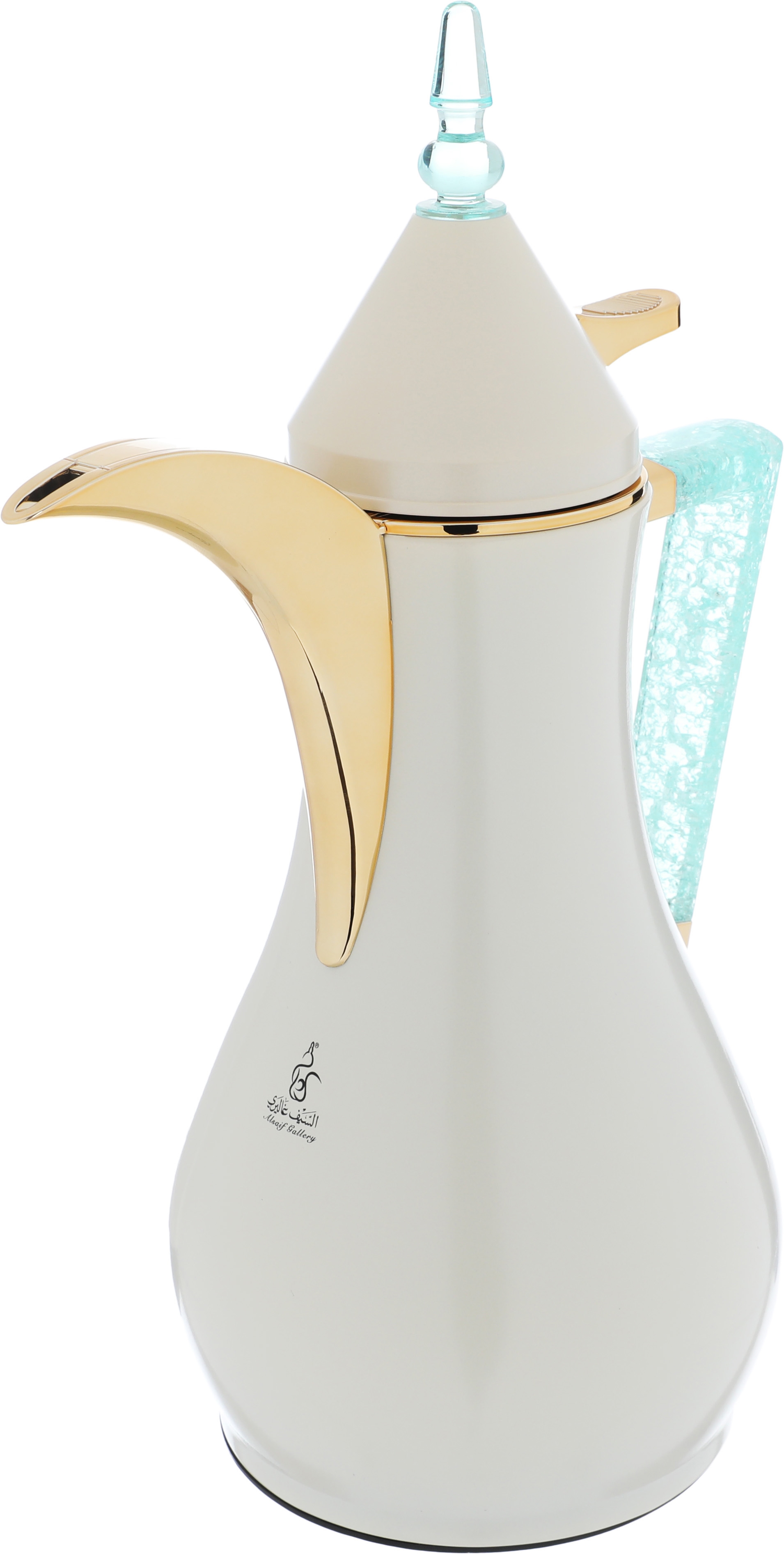 Al Saif Gallery Maha thermos set, two pieces, 1 liter, thermal glass inner shell, steel outer shell - pearl product image 7