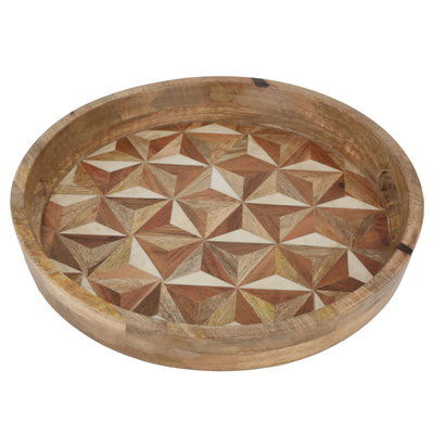 طوفرية تقديم خشب السيف غاليري، 14x14x2 سم، دائري - بني product image 1