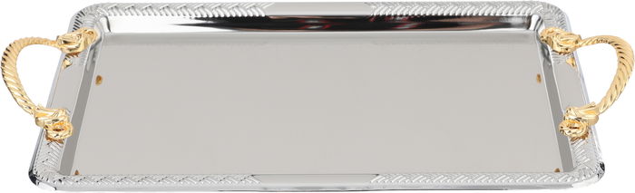 Al Saif Gallery 3-Piece Stainless Steel Toothbrush Set with Gold Handle, Rectangular - Silver product image 3