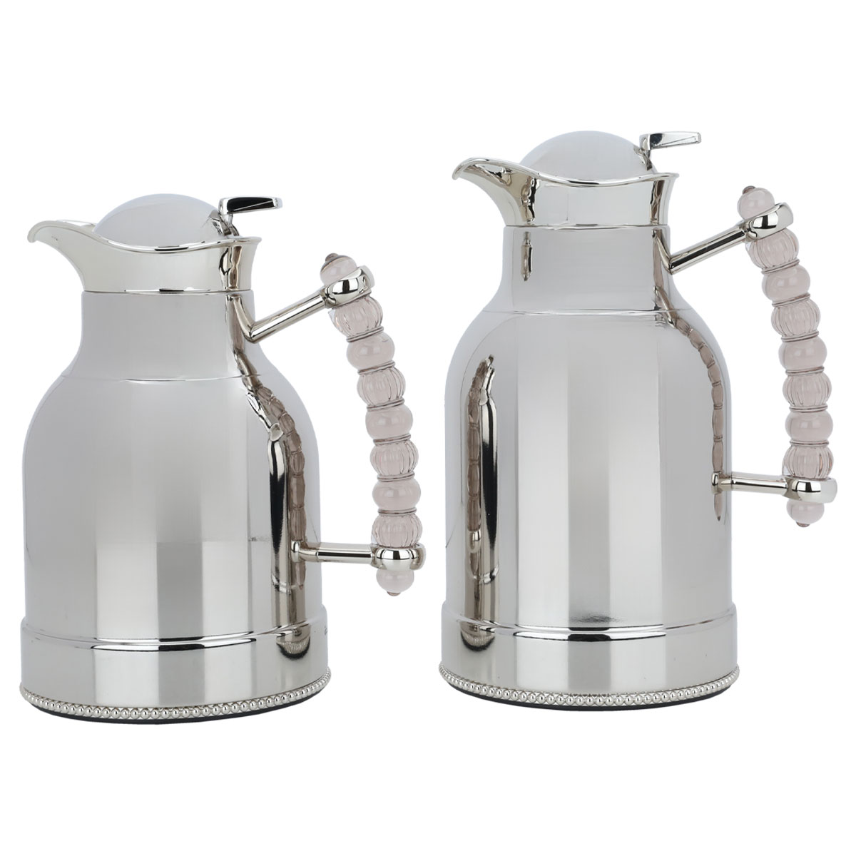 Al Saif Gallery unique thermos set, 1/0.75 liter, thermal glass inner container, steel outer shell - silver product image