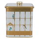 Al Saif Gallery steel can, 1.8 litres, square, with lid, bird pattern - white product image 1