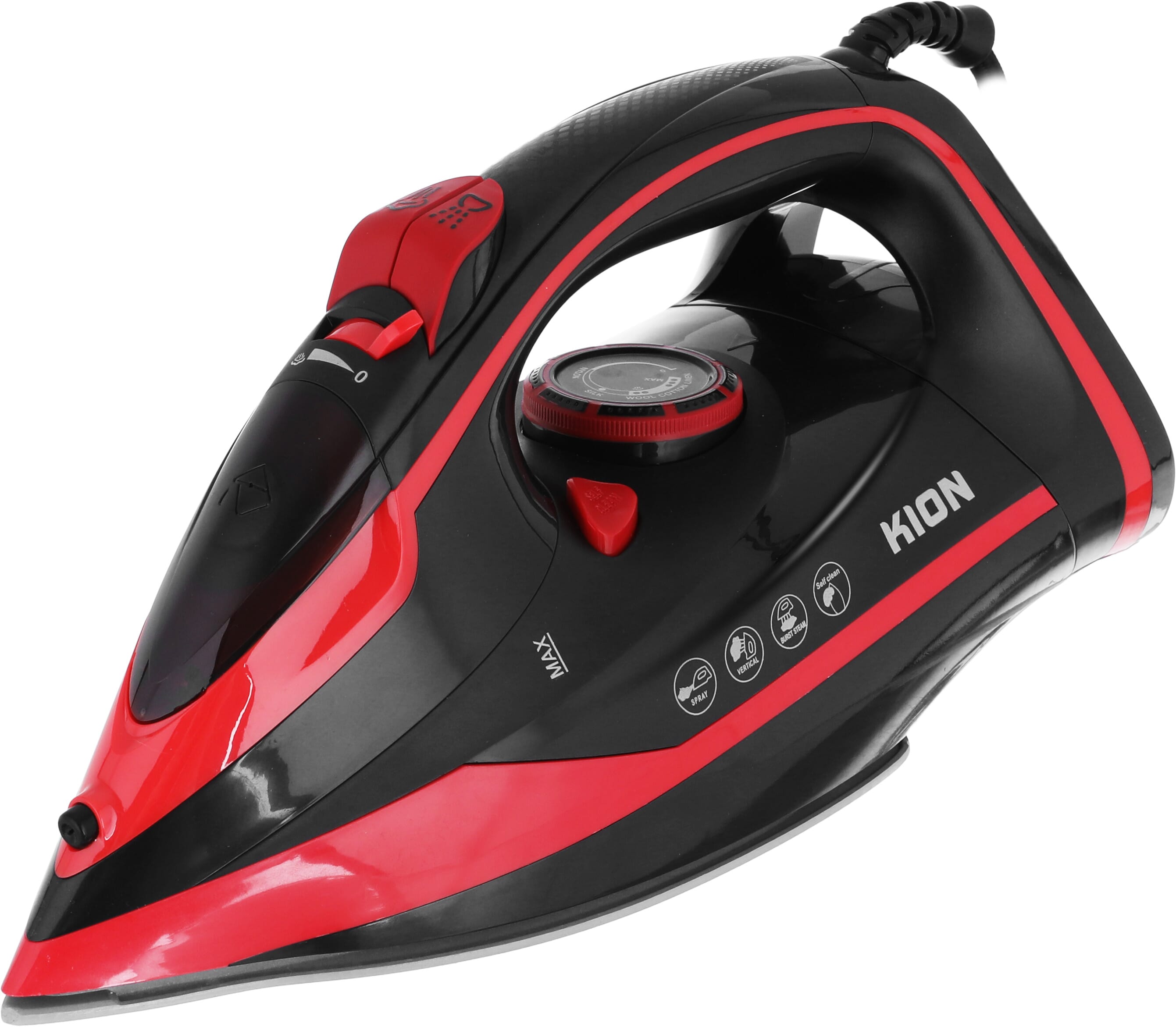 Kion KGC1008 Steam Iron, 2400 Watt, 350 Ml, Ceramic Soleplate - Black product image