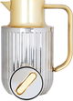 Laura Everest Thermos, 1 liter, thermal glass inner case, pressure, gold-silver handle product image 3