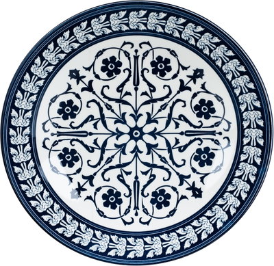 طقم تقديم سفرة بورسلان السيف غاليري، 16 قطعة، زخارف فنية - أبيض أزرق product image 5