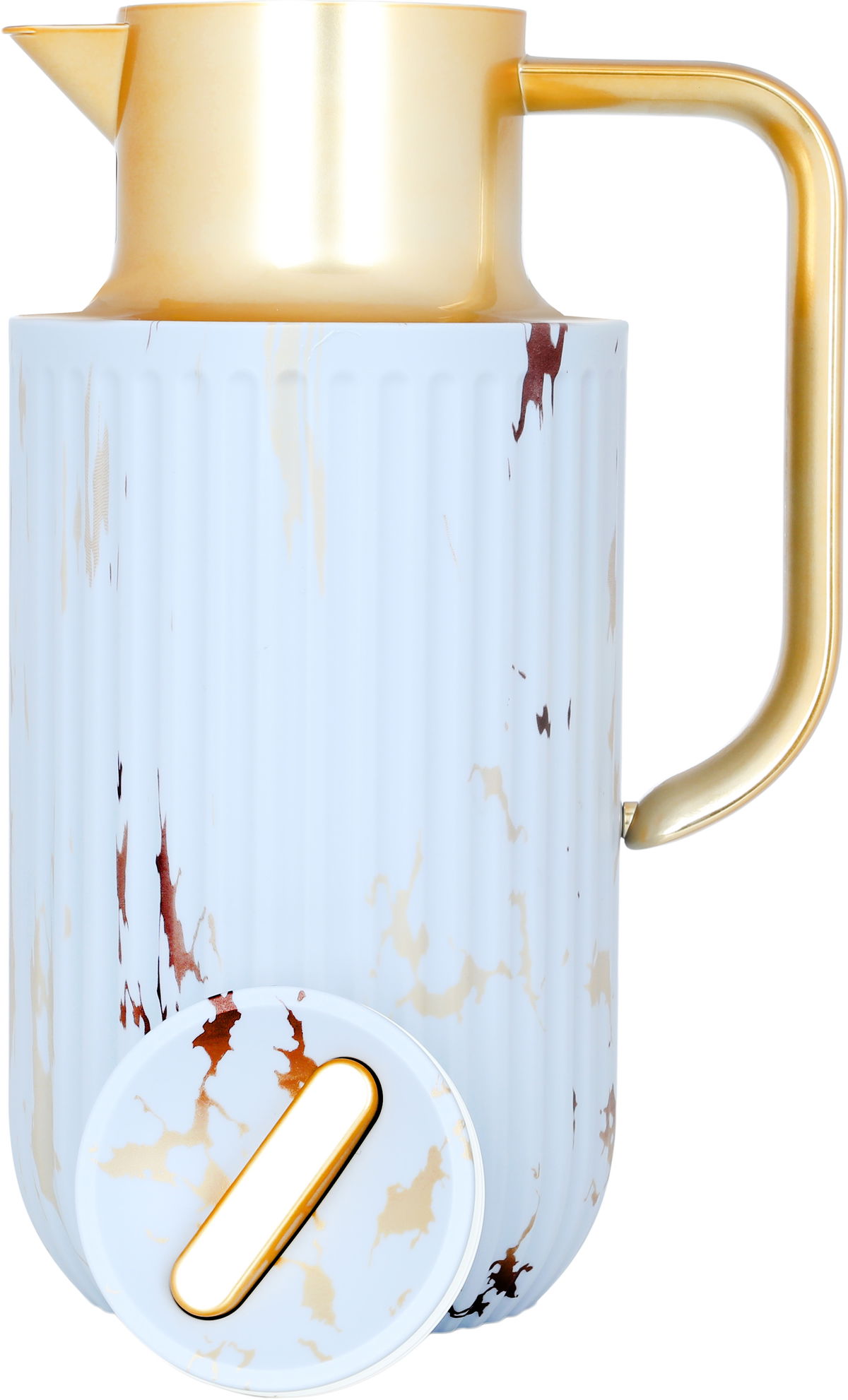 Everest Laura Thermos, 1.6 litres, marble, golden handle, thermal glass inner shell, plastic outer shell - gray product image 3
